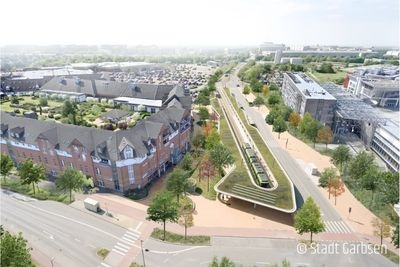Begrüntes Soladach für neue Stadtbahn-Endhaltestelle in Garbsen-Mitte geplant